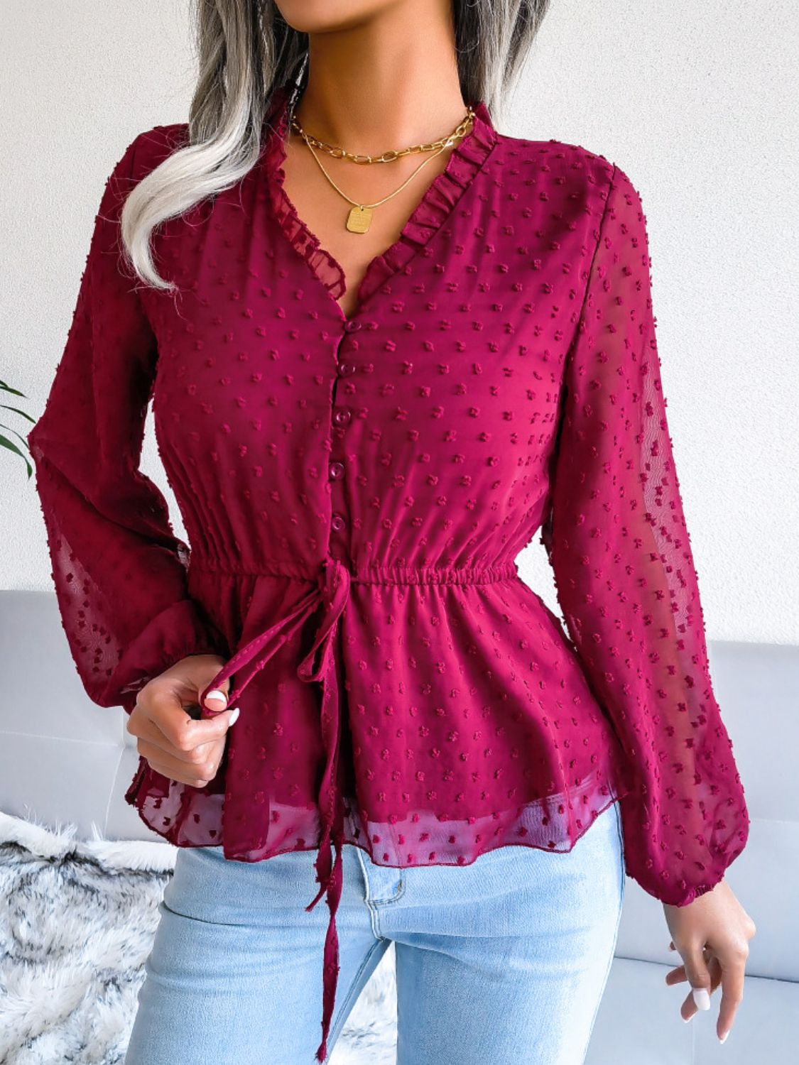 Swiss Dot Blouse - Brinxx Couture