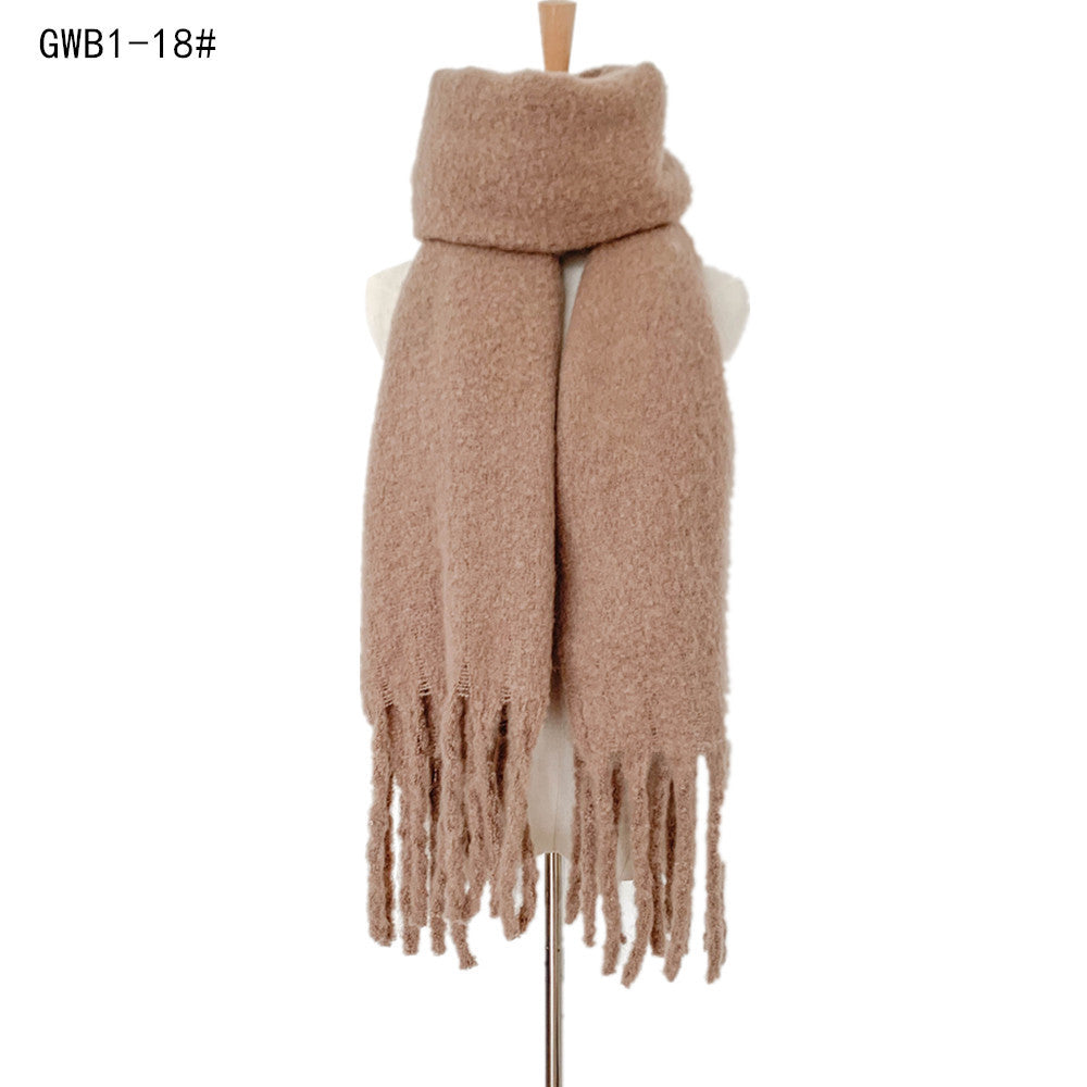 Tassel Solid Color Scarf - Brinxx Couture