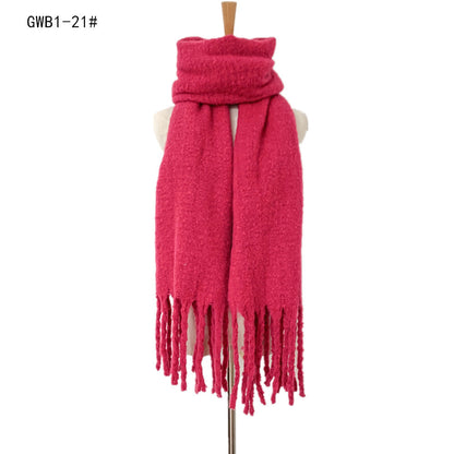 Tassel Solid Color Scarf - Brinxx Couture