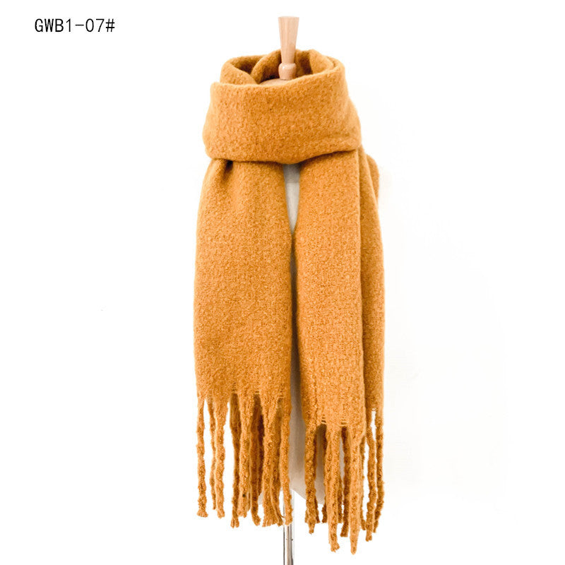 Tassel Solid Color Scarf - Brinxx Couture