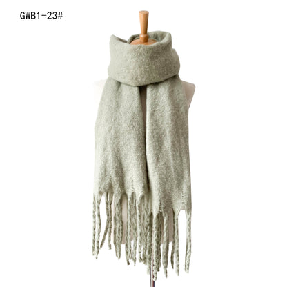 Tassel Solid Color Scarf - Brinxx Couture