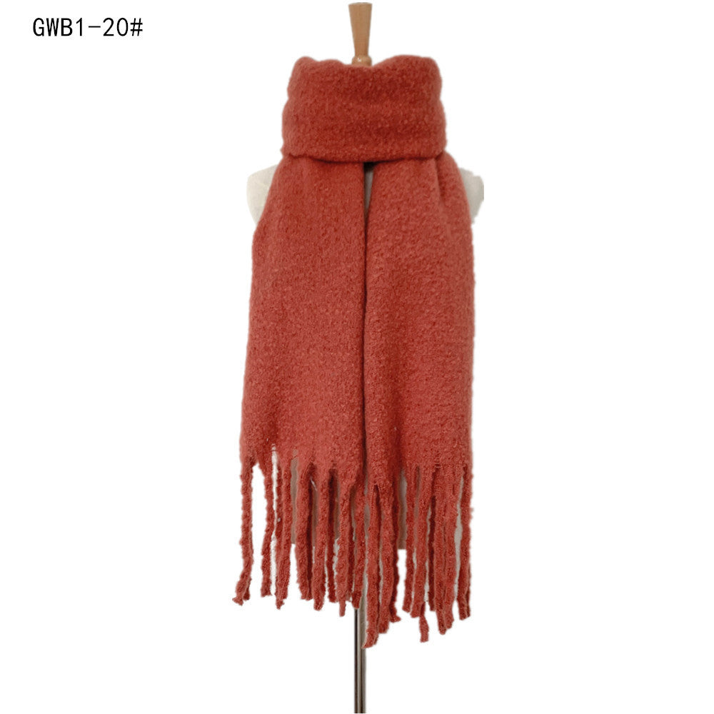 Tassel Solid Color Scarf - Brinxx Couture