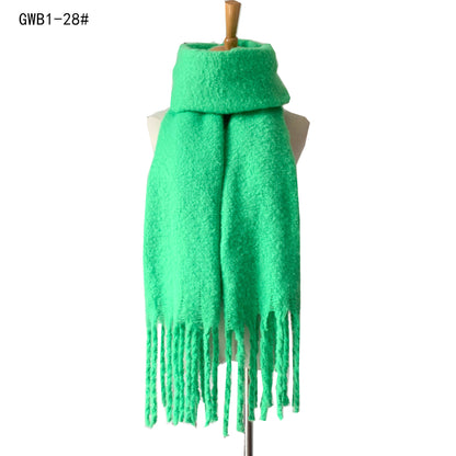 Tassel Solid Color Scarf - Brinxx Couture