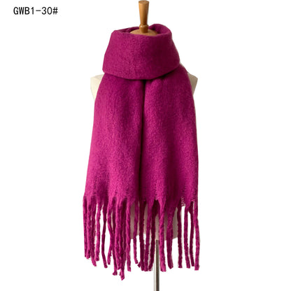 Tassel Solid Color Scarf - Brinxx Couture