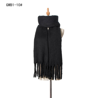 Tassel Solid Color Scarf - Brinxx Couture