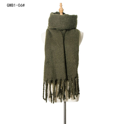 Tassel Solid Color Scarf - Brinxx Couture