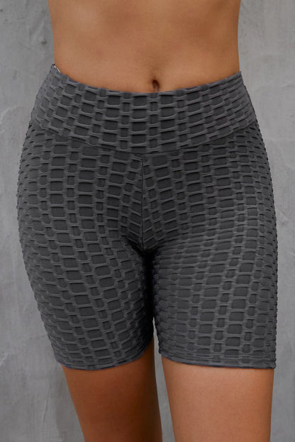 Textured High Waisted Biker Shorts - Brinxx Couture