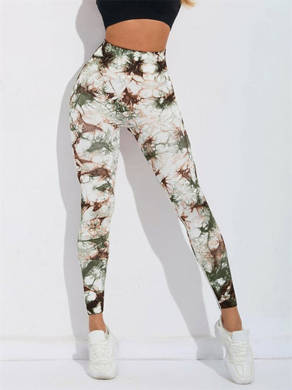 Tie Dye High Waist Yoga Pants - Brinxx Couture