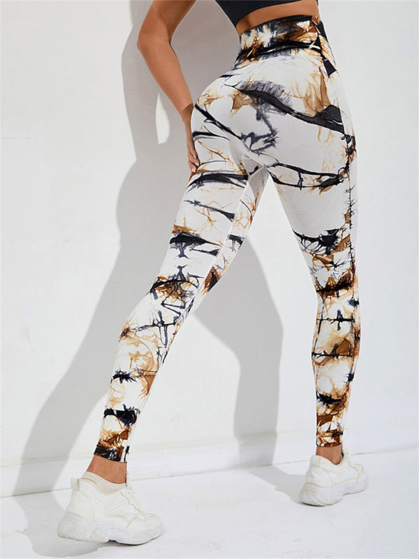 Tie Dye High Waist Yoga Pants - Brinxx Couture