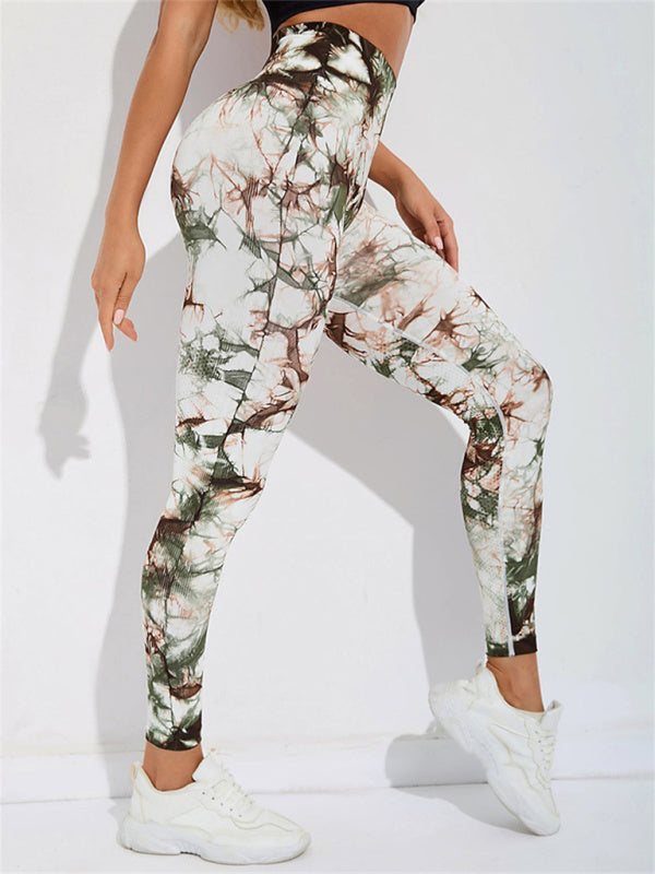 Tie Dye High Waist Yoga Pants - Brinxx Couture