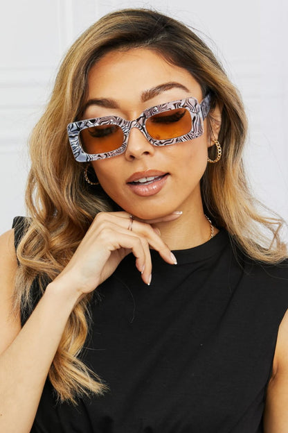 Tortoiseshell Rectangle Polycarbonate Sunglasses - Brinxx Couture