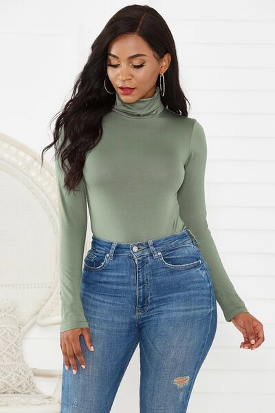 Turtleneck Long Sleeve Bodysuit - Brinxx Couture