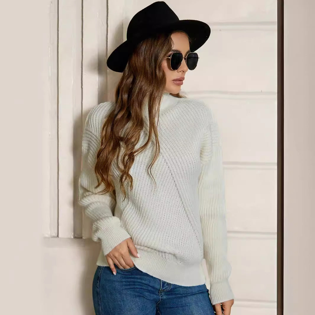 A stylish Turtleneck Pullover Sweater for women. this piece adds a touch of elegance to your outfit - Brinxx Couture