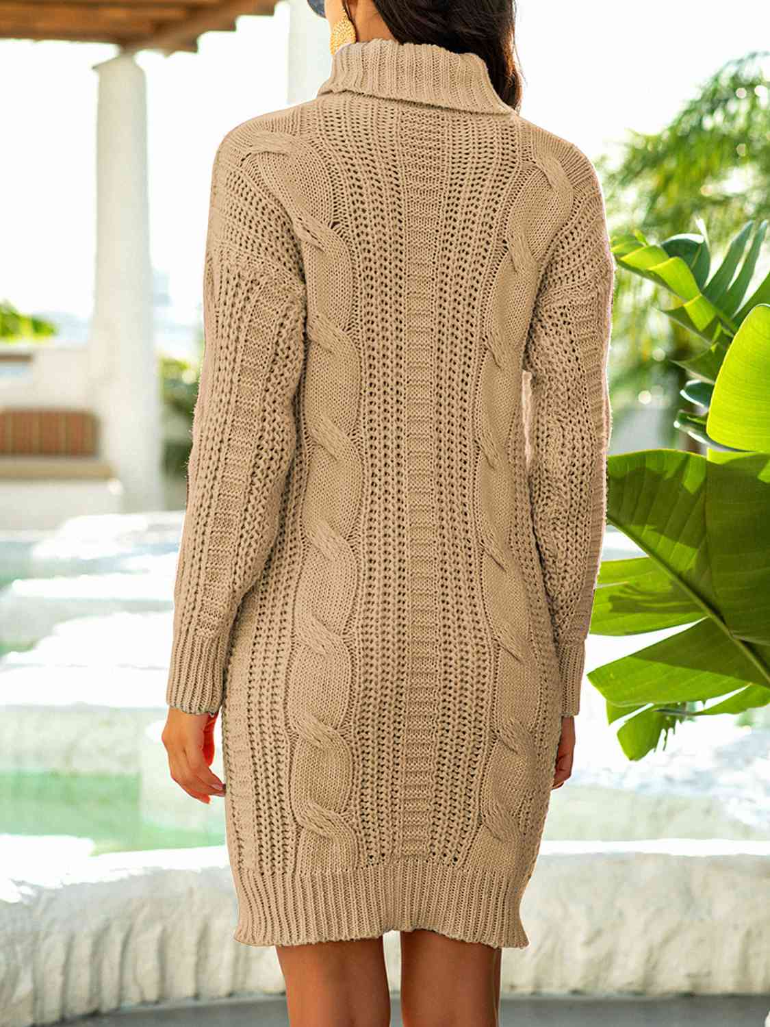 Turtleneck Ribbed Sweater Dress - Brinxx Couture