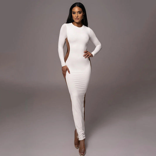 Two Tone Full Length Bodycon Dress - Brinxx Couture