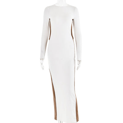 A stylish Two Tone Full Length Bodycon Dress for women. this piece adds a touch of elegance to your outfit - Brinxx Couture