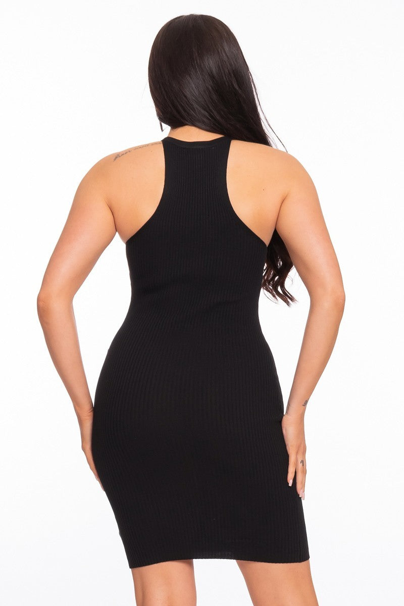 Varigated Rib Sleeveless Dress - Brinxx Couture