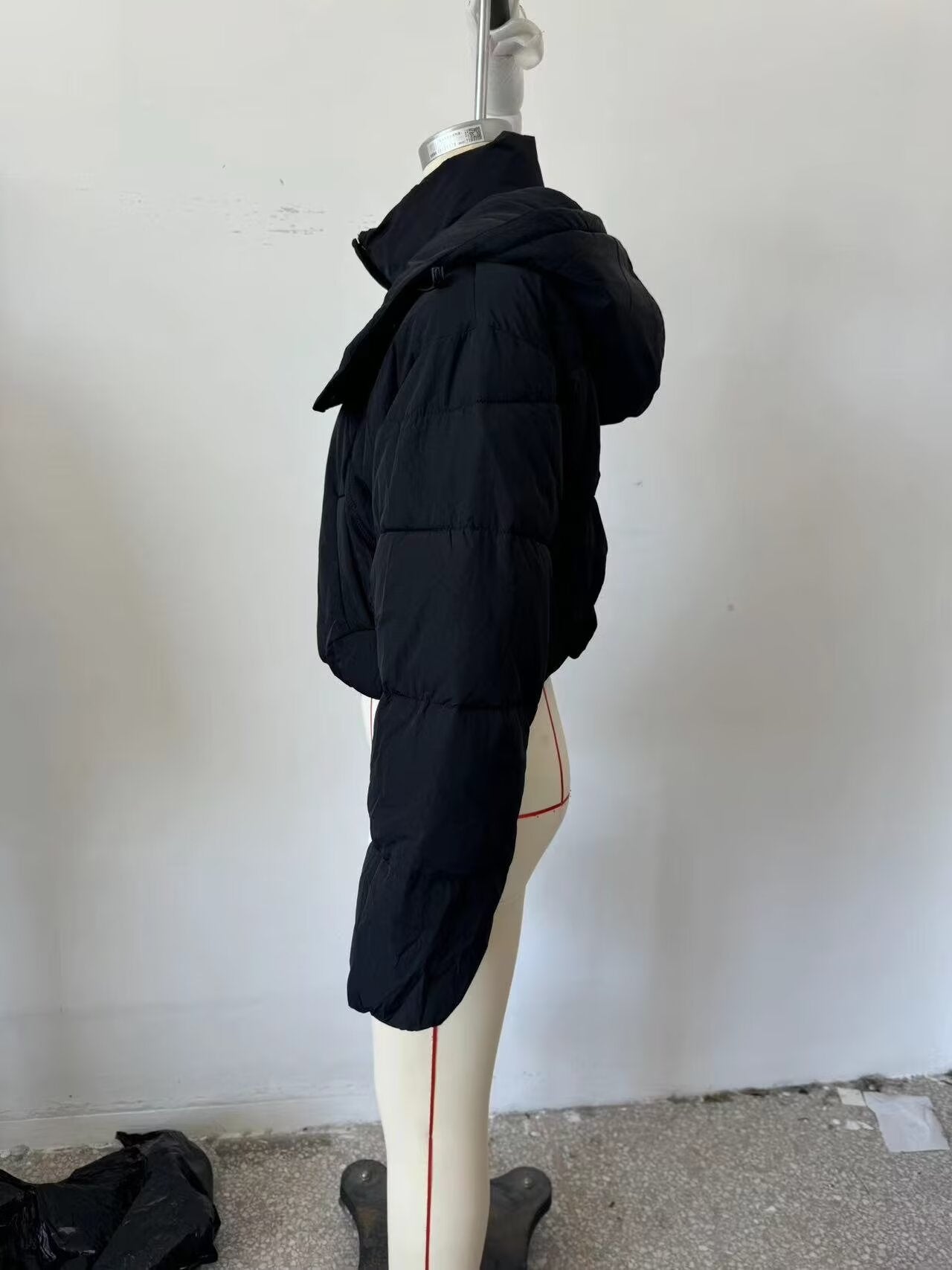 Vertical Bar Crepe Short Coat - Brinxx Couture