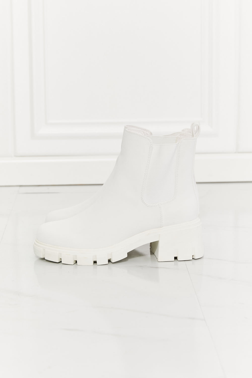 White Lug Sole Chelsea Boots - Brinxx Couture