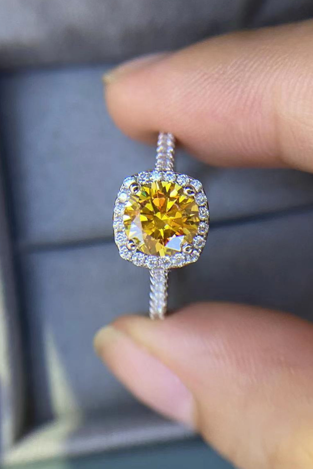 Yellow 3 Carat Moissanite Ring - Brinxx Couture