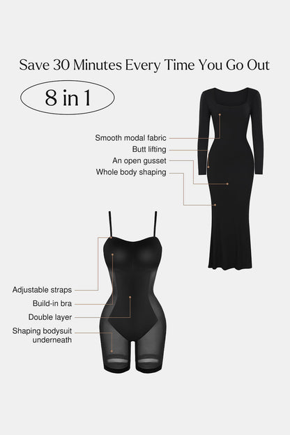 A stylish Built-In Shapewear Maxi Dress for women. this piece adds a touch of elegance to your outfit - Brinxx Couture