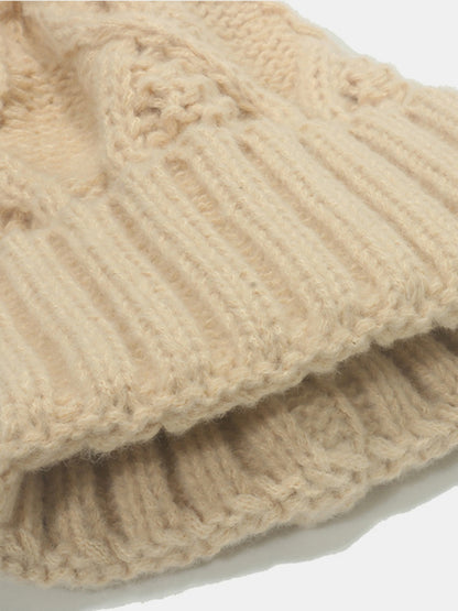 Roll Rim Cable-Knit Hat - Brinxx Couture