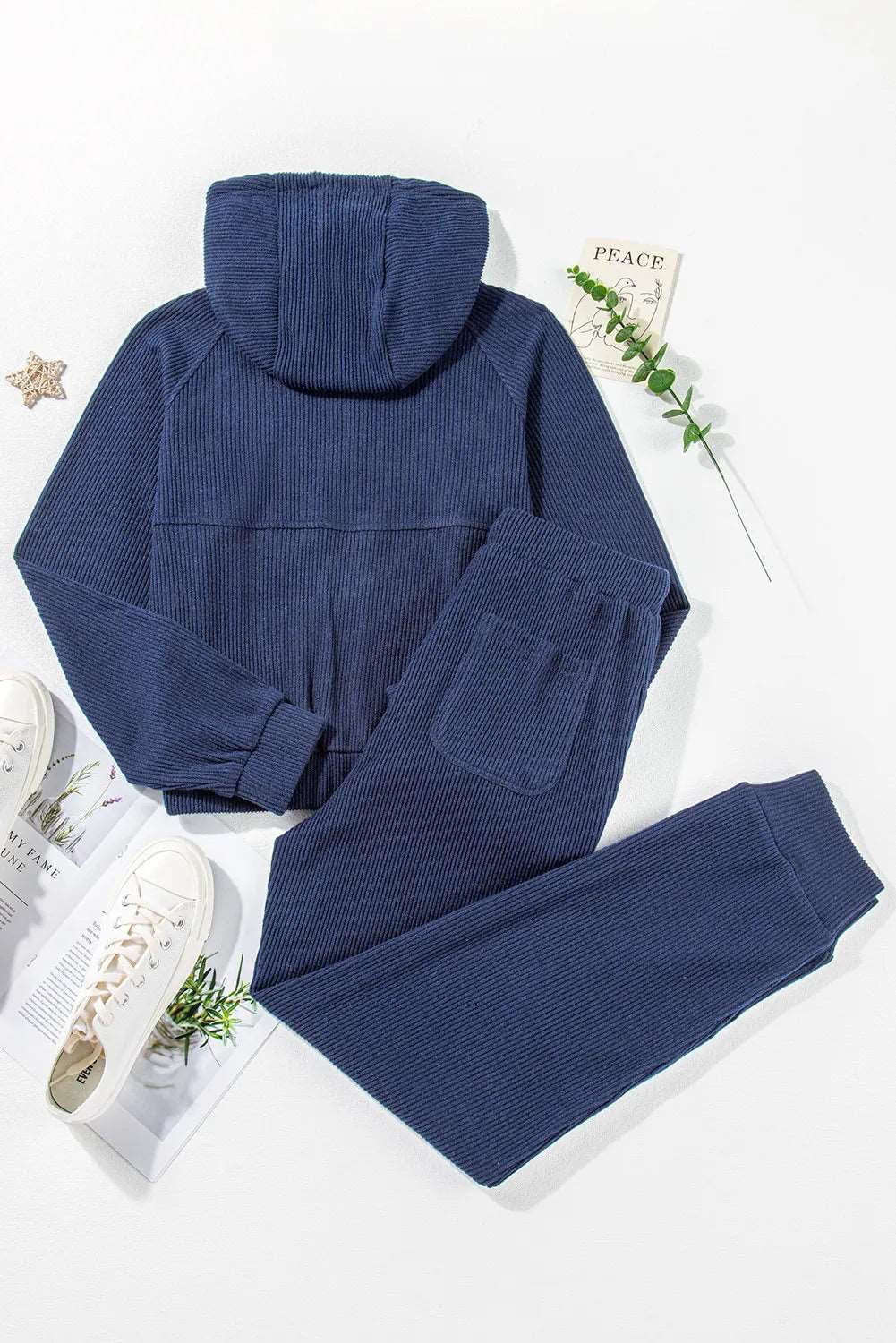 Drawstring Half Zip Hoodie and Joggers Active Set - Brinxx Couture