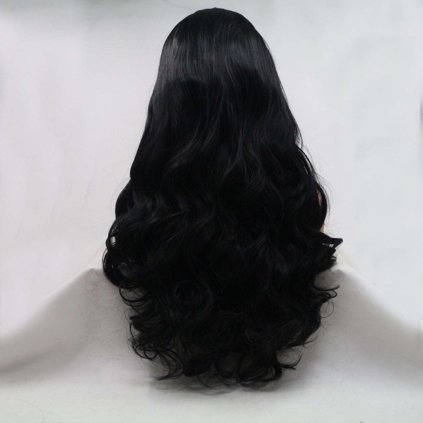 Black Long Wavy Lace Front Wig 24" - Synthetic - Brinxx Couture