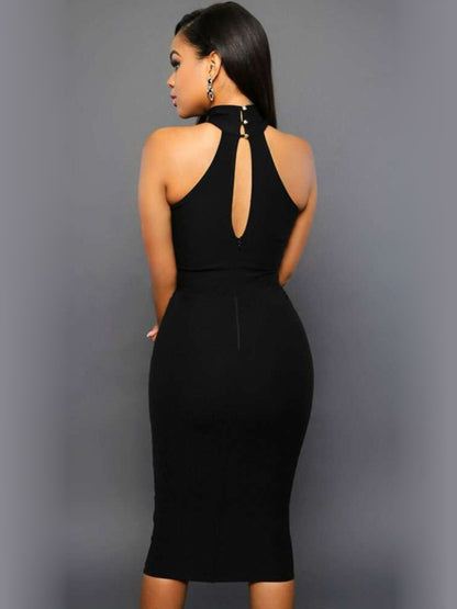 Cutout Grecian Neck Dress - Brinxx Couture