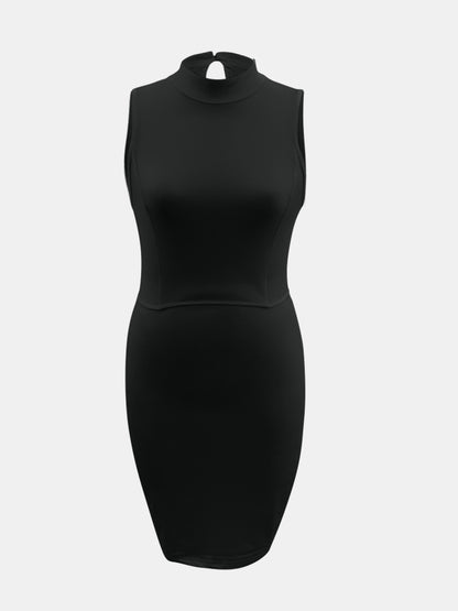 Cutout Mock Neck Sleeveless Dress - Brinxx Couture