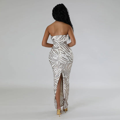 Flame Sequined Party Dress - Brinxx Couture