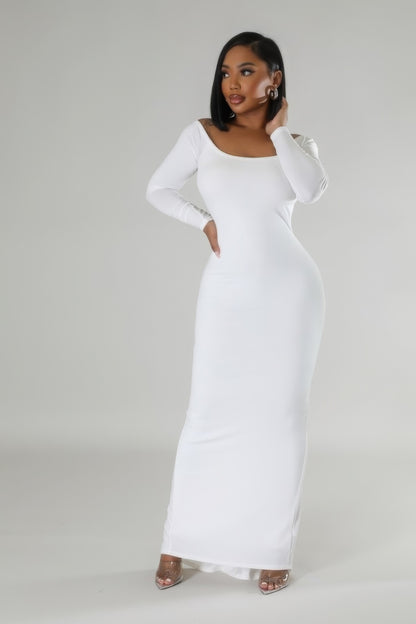 Long Sleeves Stretch Dress - Brinxx Couture