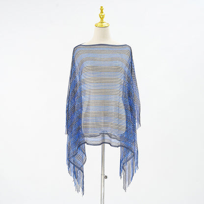 Mesh Sunscreen Striped Shawl - Brinxx Couture