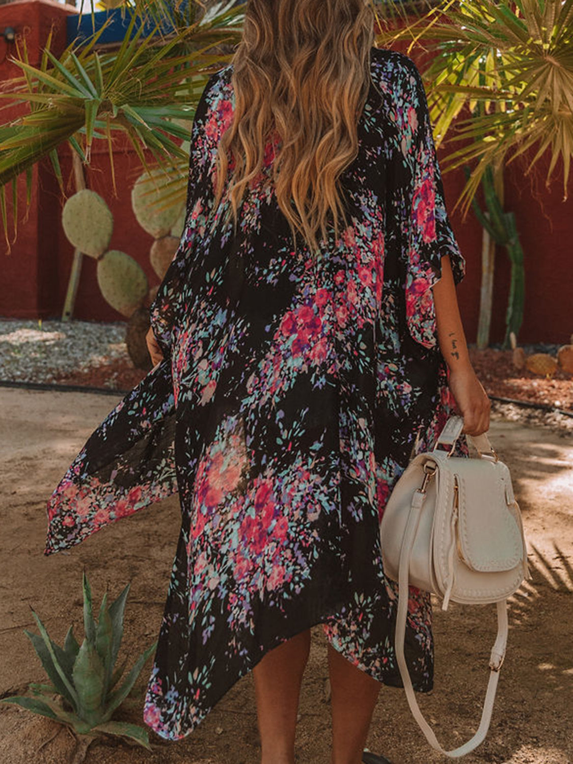 Printed Open Front Cover-Up - Brinxx Couture