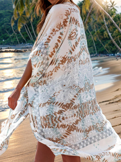 Printed Open Front Cover-Up - Brinxx Couture