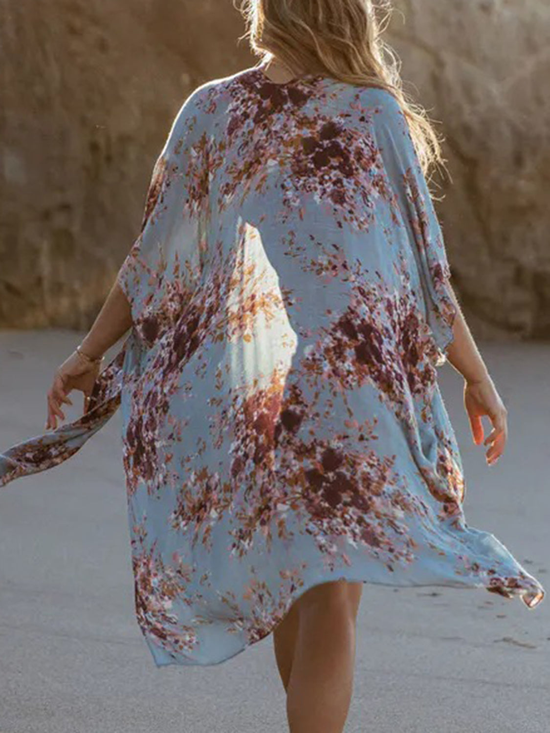 Printed Open Front Cover-Up - Brinxx Couture