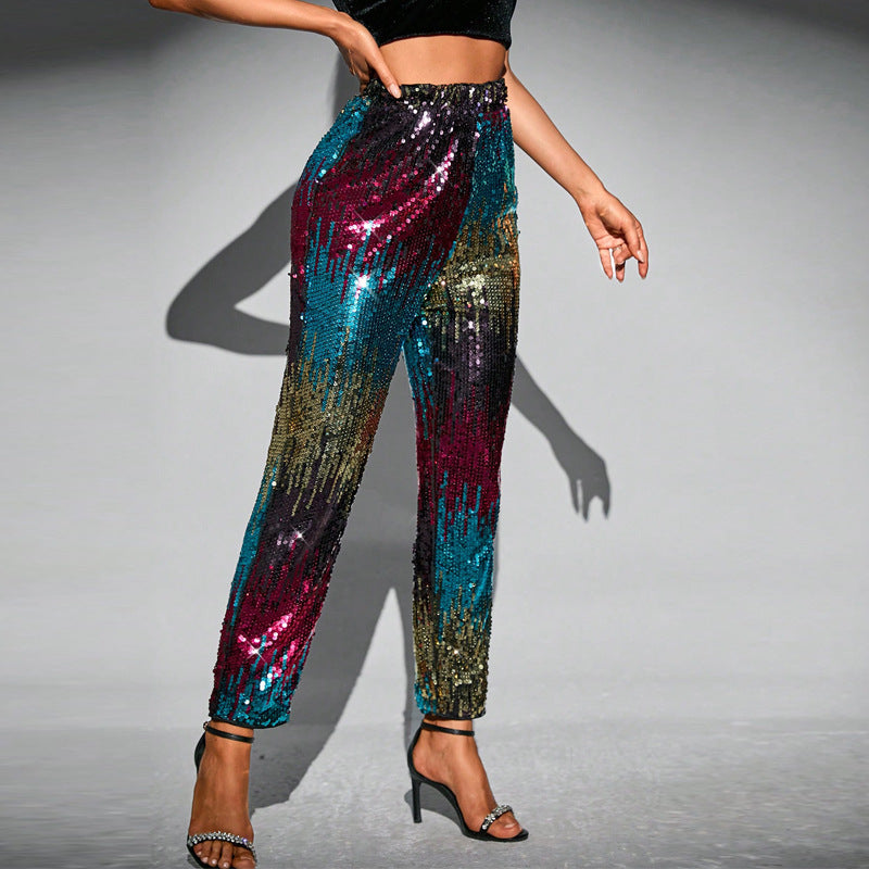 Sequin High Waist Party Pants - Brinxx Couture