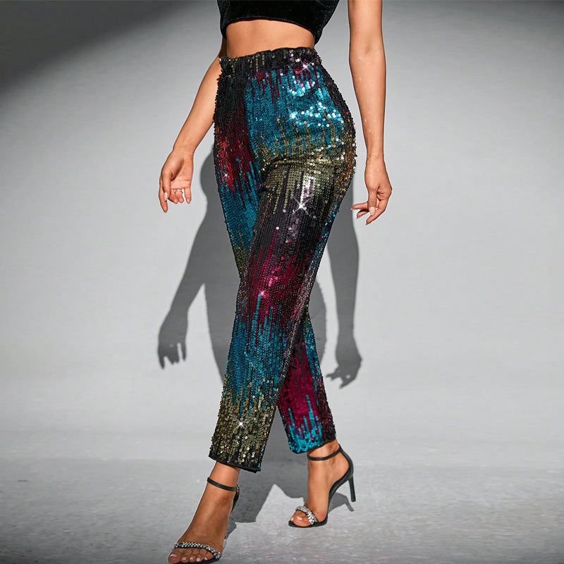 Sequin High Waist Party Pants - Brinxx Couture