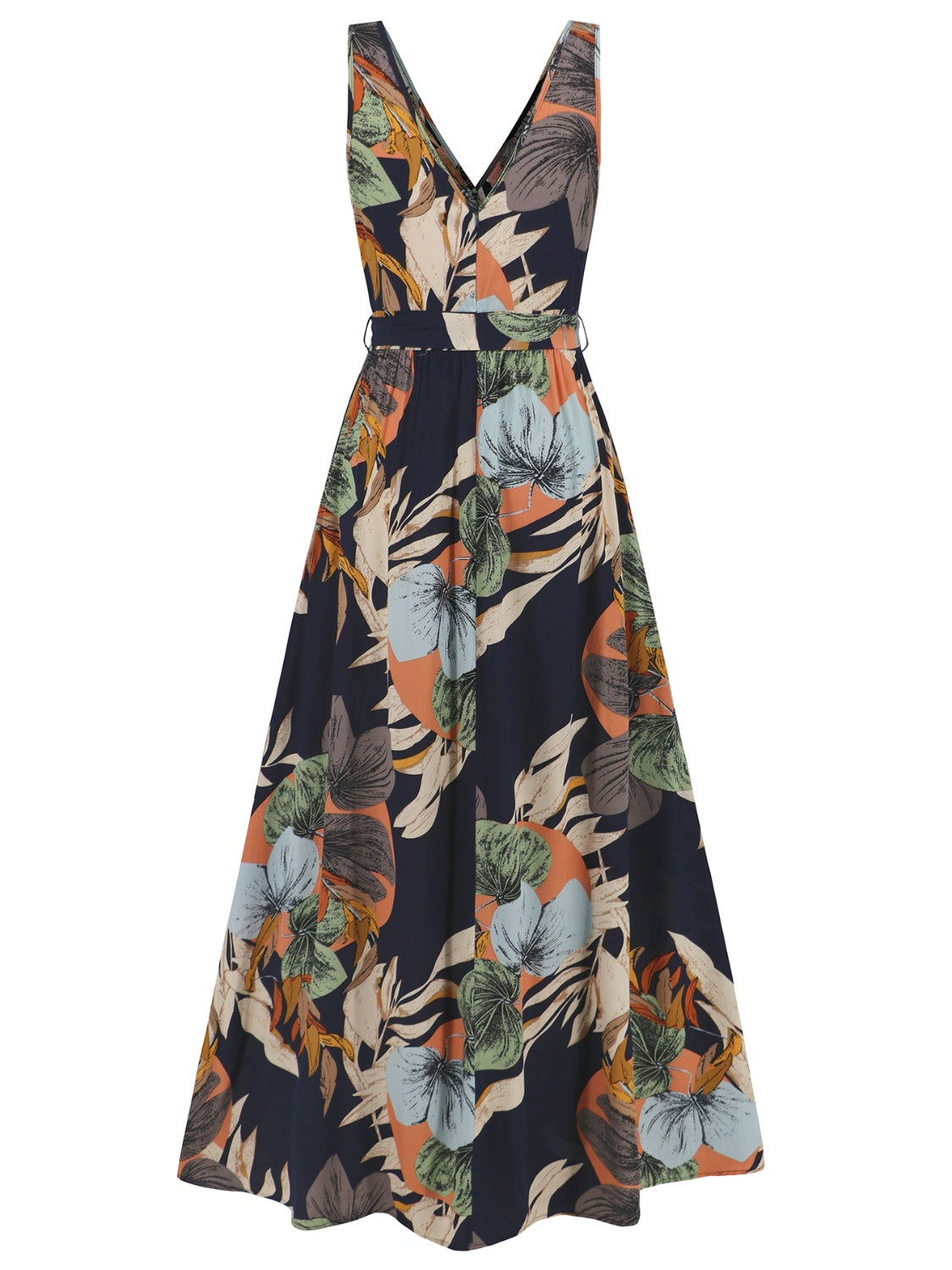 Slit Tied Printed Surplice Dress - Brinxx Couture